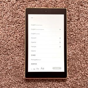 Amazon fire tablet and case.